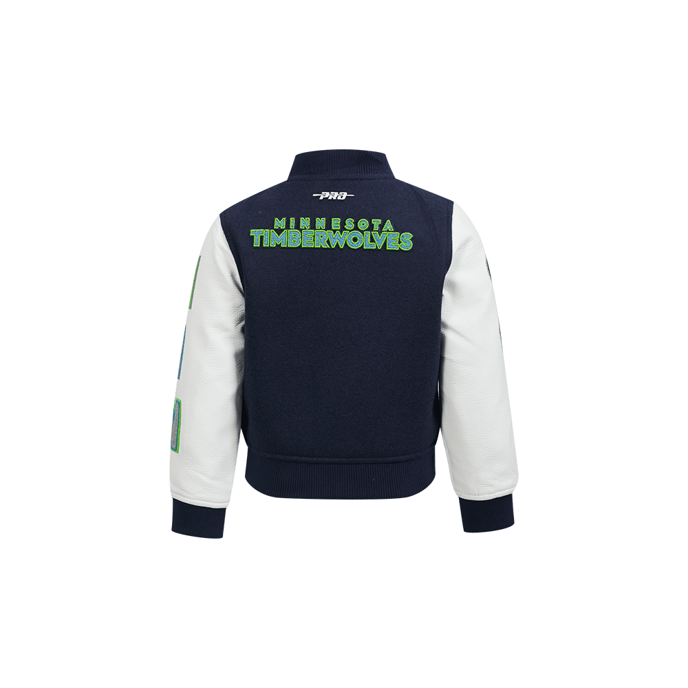 NBA Minnesota Timberwolves Classic Toddler Boy'S Wool Varsity Jacket (Midnight Navy/White) product image 3, provided for