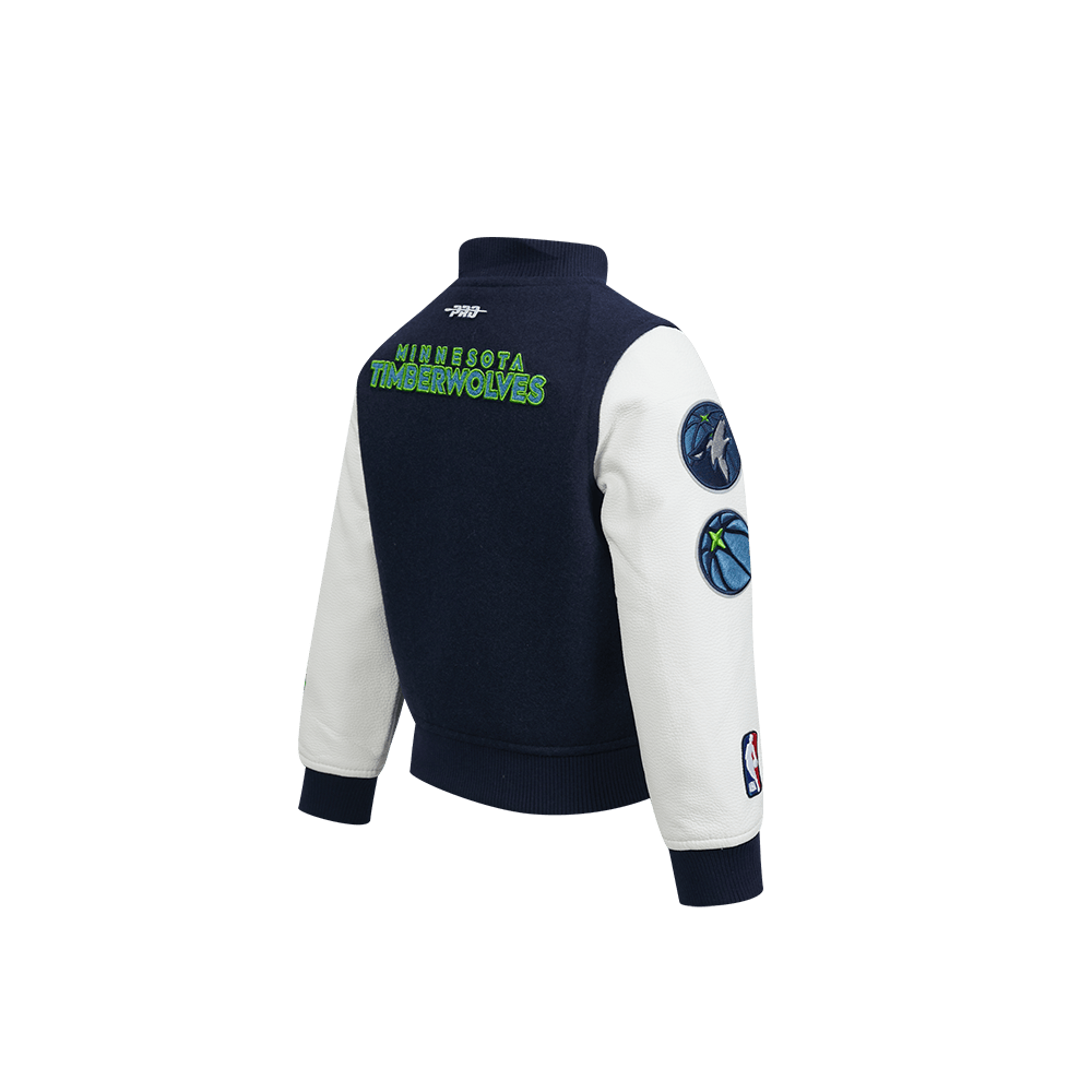 NBA Minnesota Timberwolves Classic Toddler Boy'S Wool Varsity Jacket (Midnight Navy/White) product image 4, provided for
