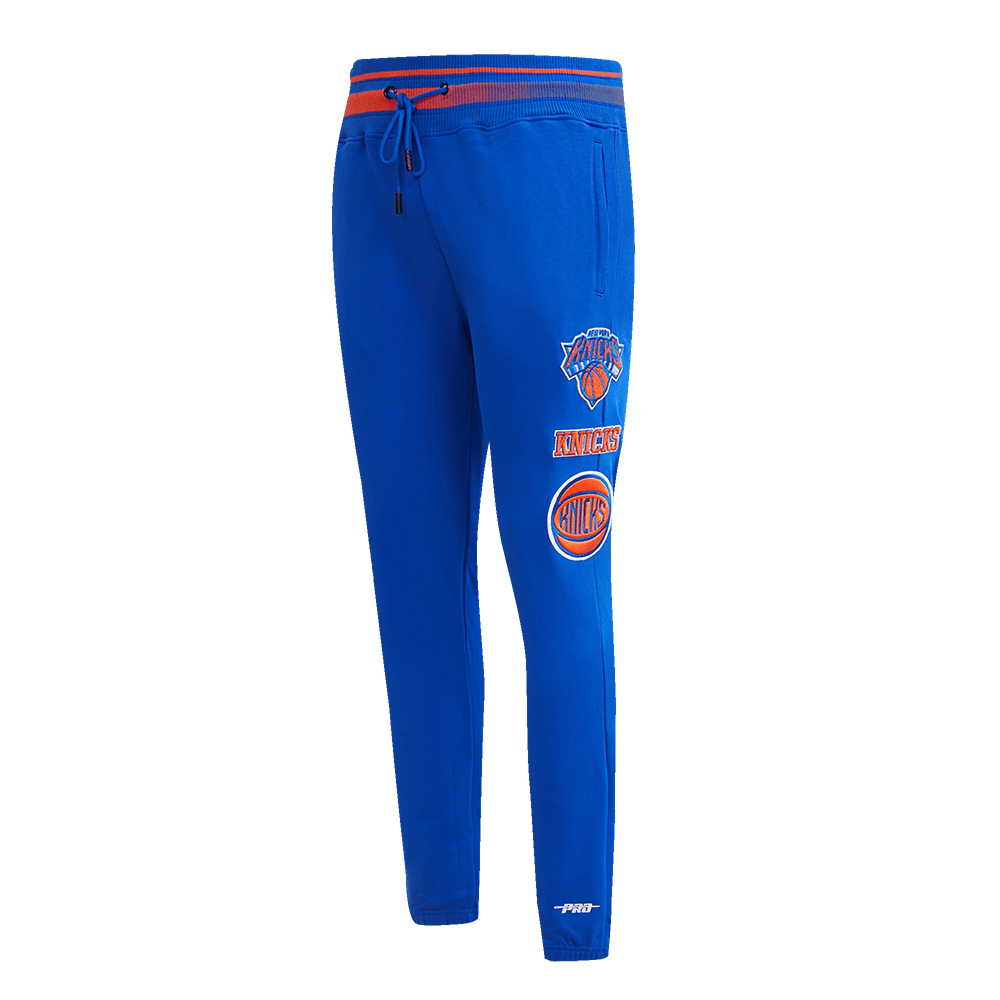 NBA NEW YORK KNICKS RETRO CLASSIC Men SWEATPANT (ROYAL BLUE/ORANGE) product image 1, provided for visual reference and