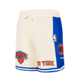 NBA New York Knicks Retro Classic Big Boy'S Flc 2.0 Short (Eggshell/Royal Blue) product image 1, provided for visual