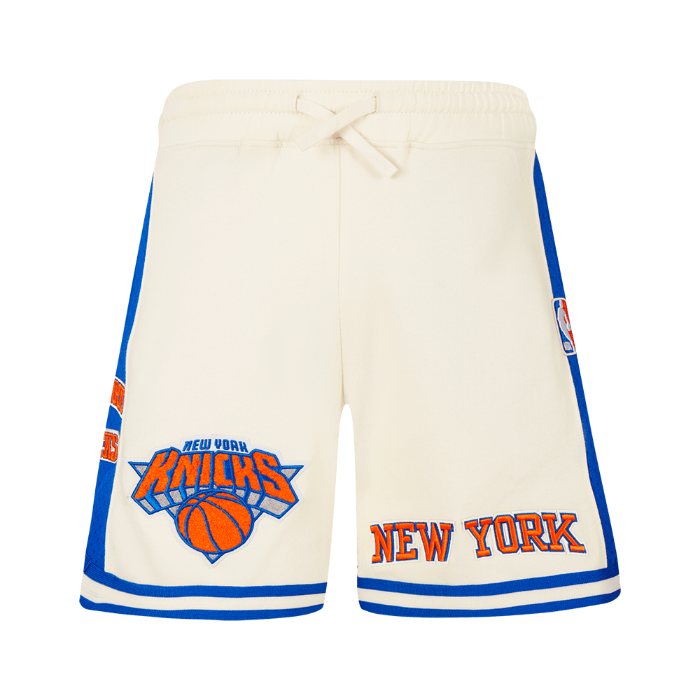 NBA New York Knicks Retro Classic Big Boy'S Flc 2.0 Short (Eggshell/Royal Blue) product image 2, provided for visual
