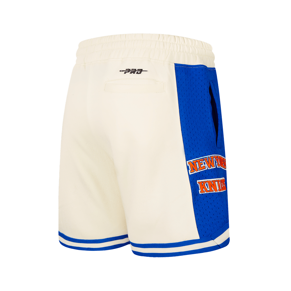 NBA New York Knicks Retro Classic Big Boy'S Flc 2.0 Short (Eggshell/Royal Blue) product image 3, provided for visual
