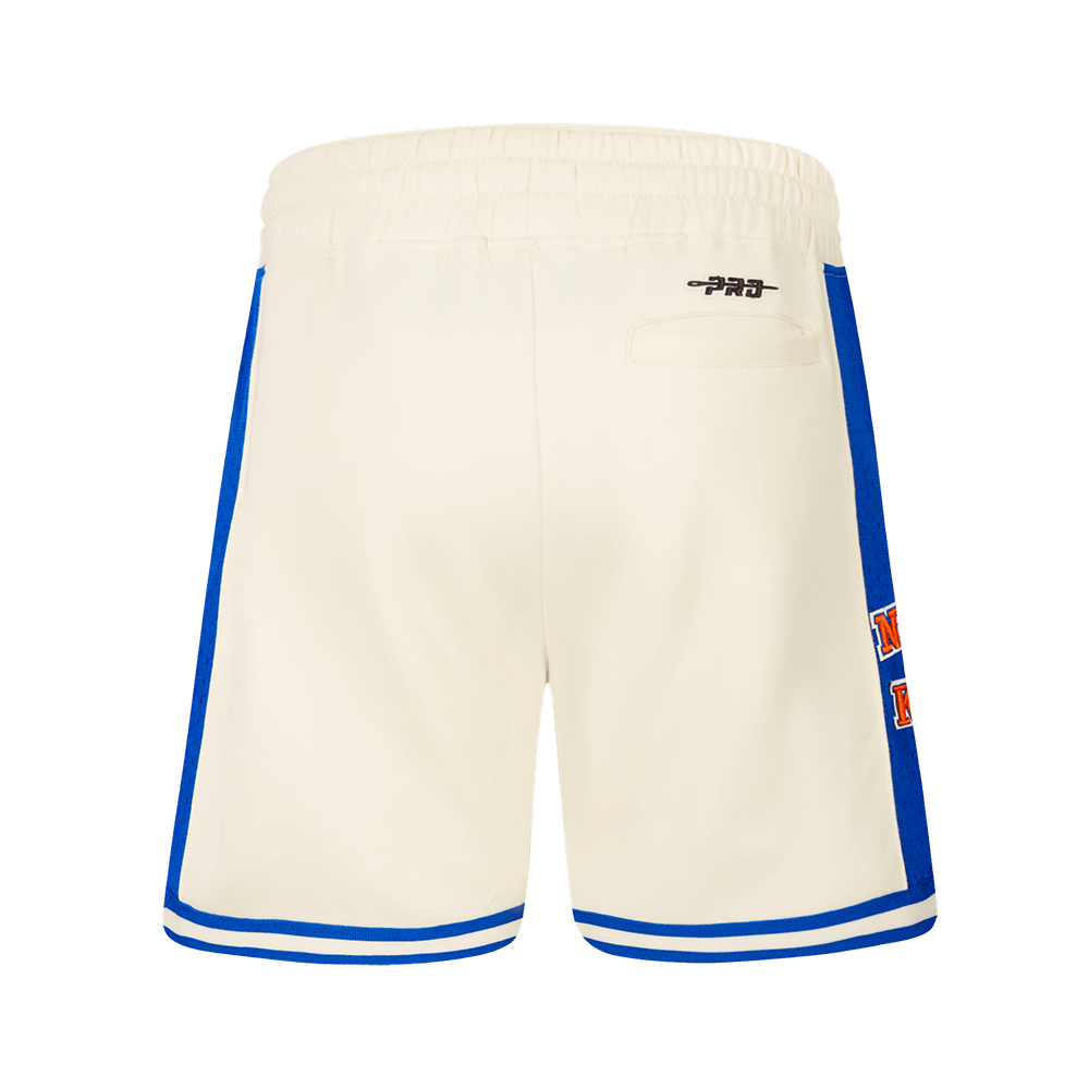 NBA New York Knicks Retro Classic Big Boy'S Flc 2.0 Short (Eggshell/Royal Blue) product image 4, provided for visual