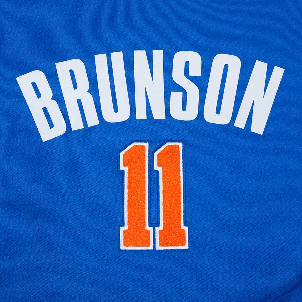 NBA NEW YORK KNICKS JALEN BRUNSON #11 CLASSIC PLAYER NAME AND NUMBER Women FLC CREWNECK product image 7, provided for visual