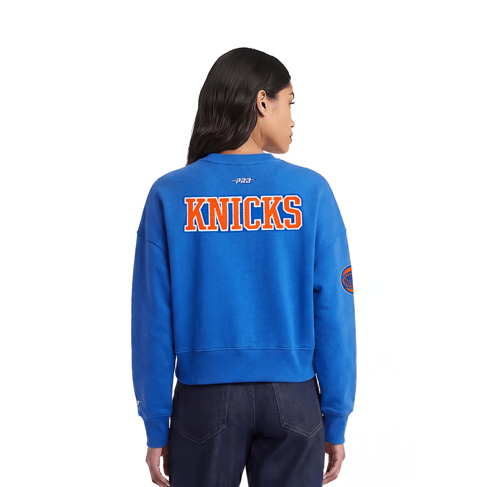 NBA NEW YORK KNICKS JALEN BRUNSON #11 CLASSIC PLAYER NAME AND NUMBER Women FLC CREWNECK product image 2, provided for visual