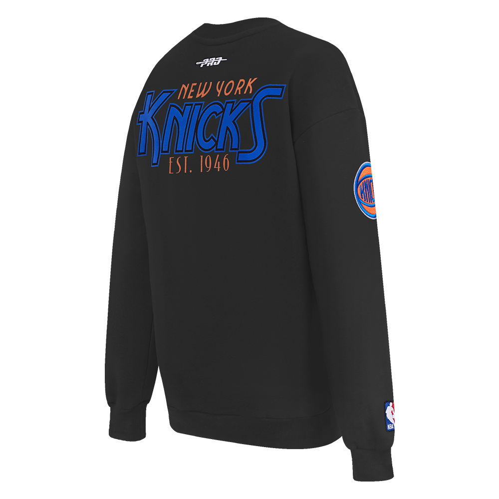 NBA NEW YORK KNICKS PARADISE Women CREWNECK SWEATSHIRT (BLACK) product image 5, provided for visual reference and product
