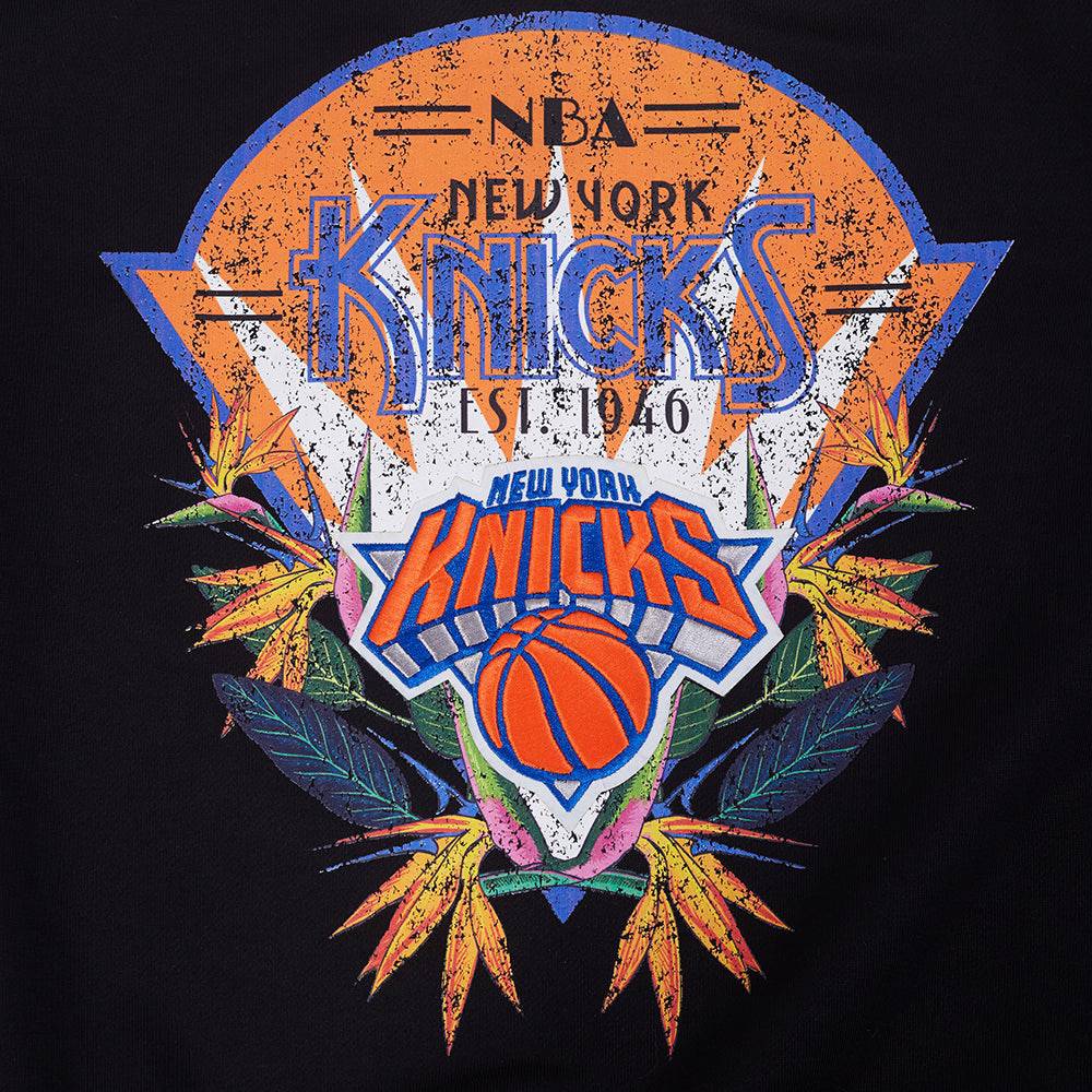 NBA NEW YORK KNICKS PARADISE Women CREWNECK SWEATSHIRT (BLACK) product image 8, provided for visual reference and product
