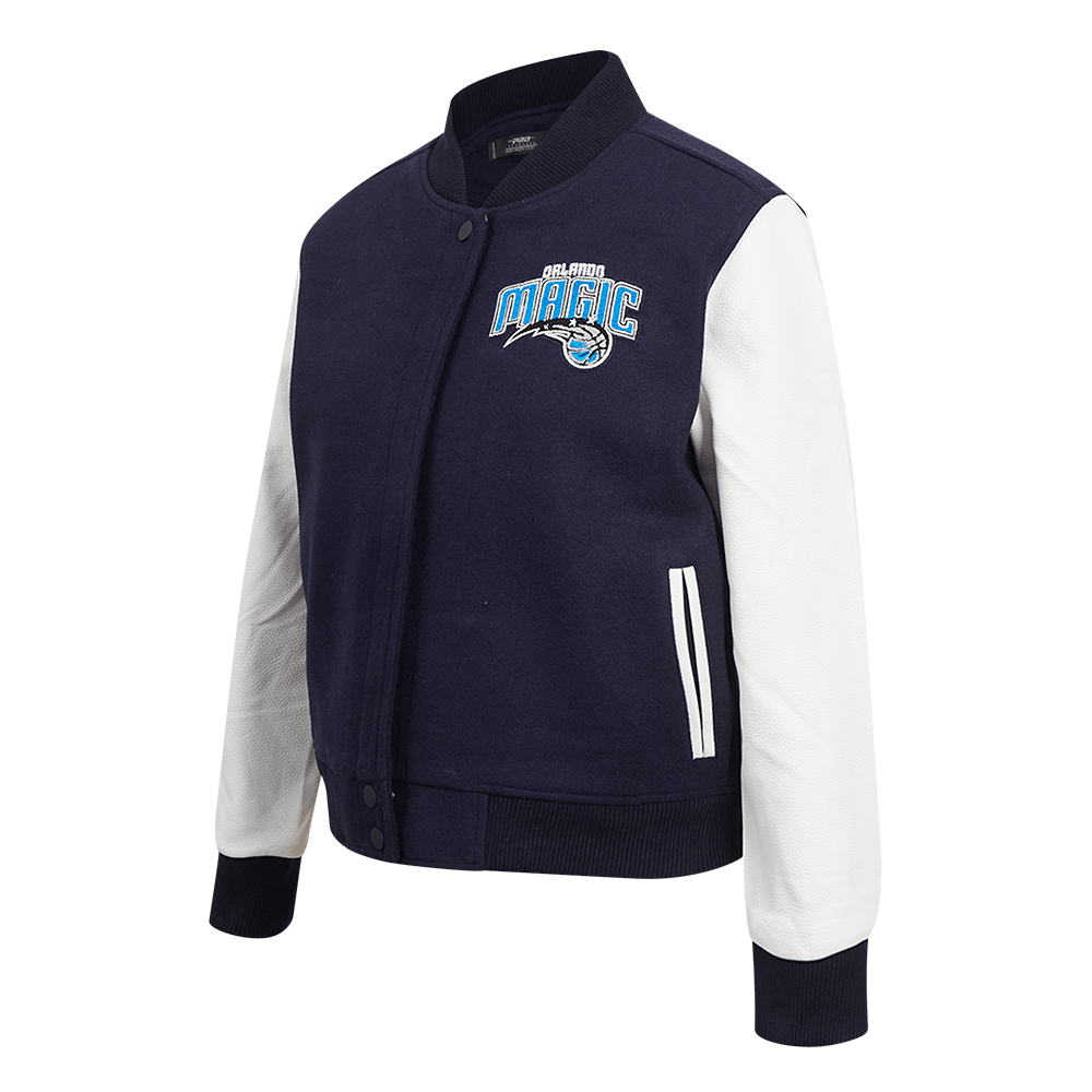 NBA ORLANDO MAGIC CLASSIC Women WOOL VARSITY JACKET (MIDNIGHT NAVY/WHITE) product image 2, provided for visual reference and