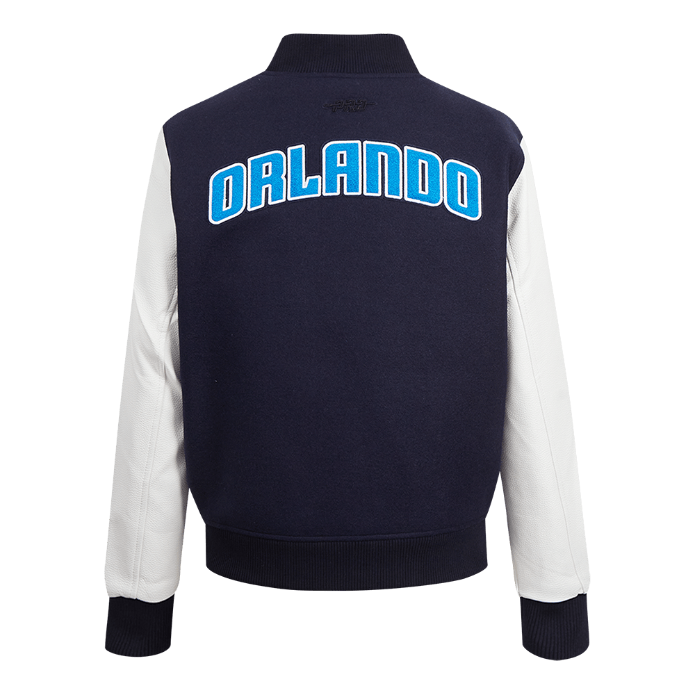 NBA ORLANDO MAGIC CLASSIC Women WOOL VARSITY JACKET (MIDNIGHT NAVY/WHITE) product image 3, provided for visual reference and