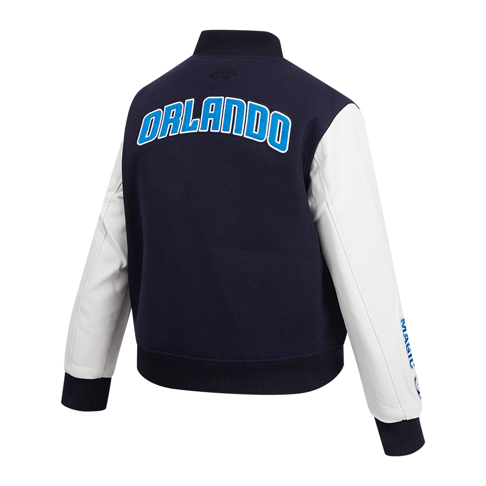 NBA ORLANDO MAGIC CLASSIC Women WOOL VARSITY JACKET (MIDNIGHT NAVY/WHITE) product image 4, provided for visual reference and