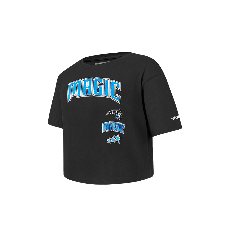 NBA ORLANDO MAGIC RETRO CLASSIC TODDLER GIRL'S SHORT SLEEVE BOXY T-Shirt (BLACK) product image 2, provided for visual