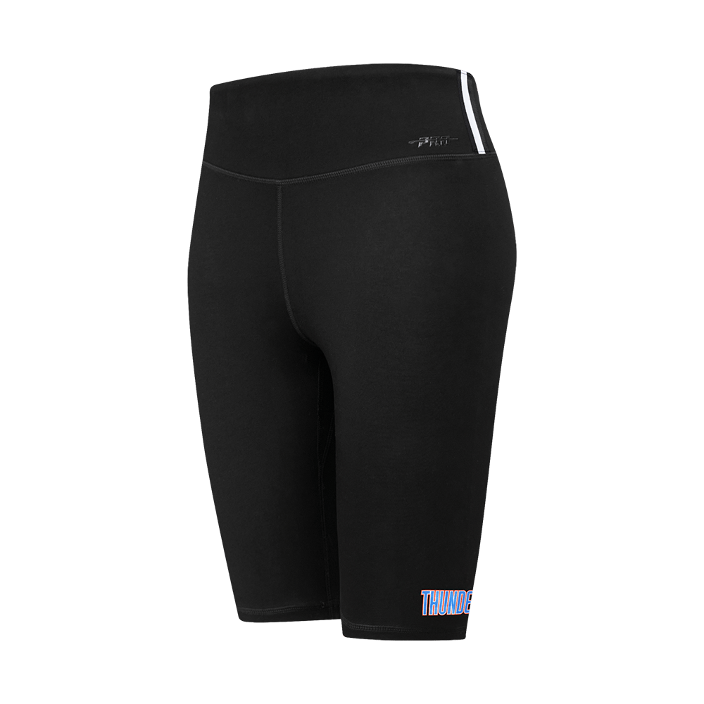 NBA OKLAHOMA CITY THUNDER CLASSIC Women COTTON BIKE SHORT (BLACK) product image 1, provided for visual reference and product