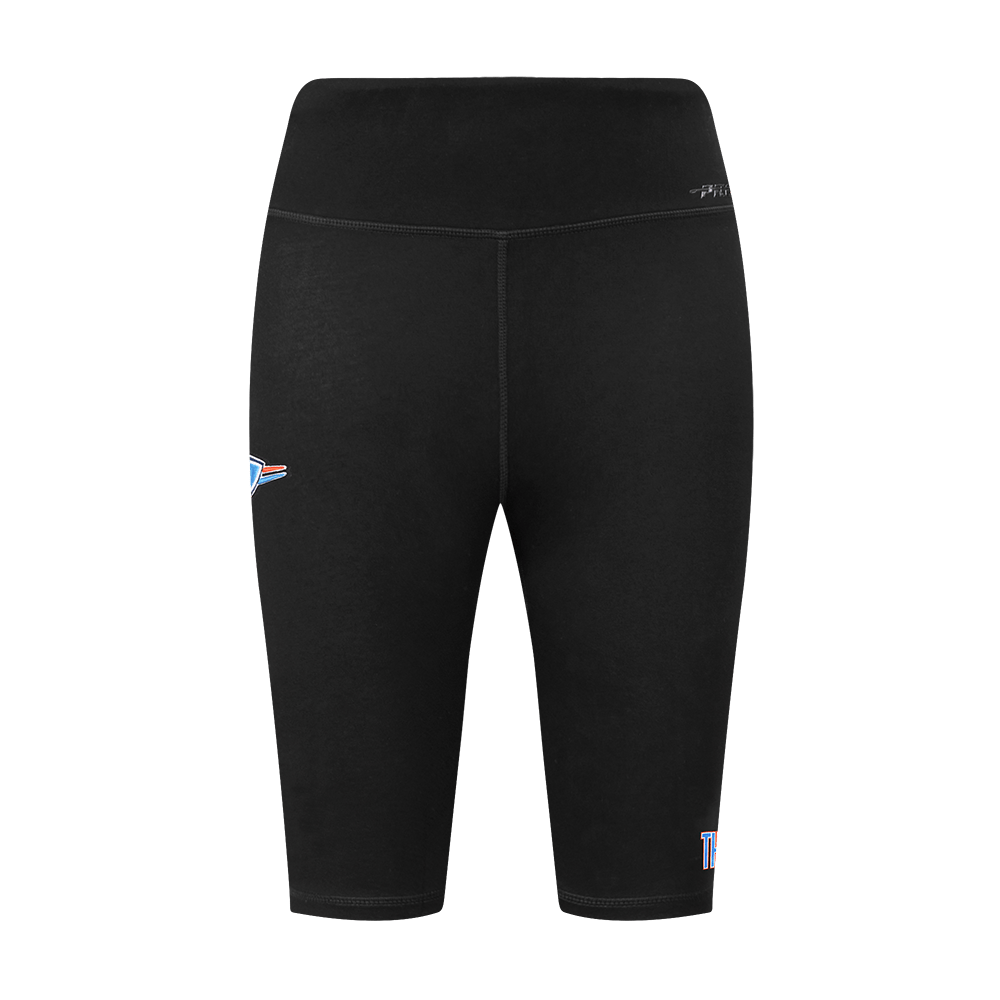 NBA OKLAHOMA CITY THUNDER CLASSIC Women COTTON BIKE SHORT (BLACK) product image 2, provided for visual reference and product