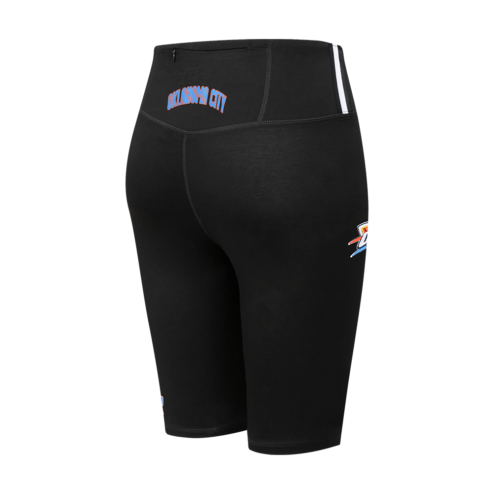NBA OKLAHOMA CITY THUNDER CLASSIC Women COTTON BIKE SHORT (BLACK) product image 3, provided for visual reference and product