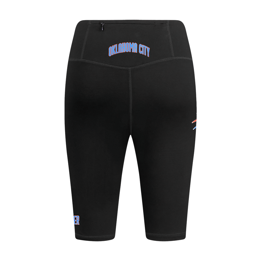 NBA OKLAHOMA CITY THUNDER CLASSIC Women COTTON BIKE SHORT (BLACK) product image 4, provided for visual reference and product