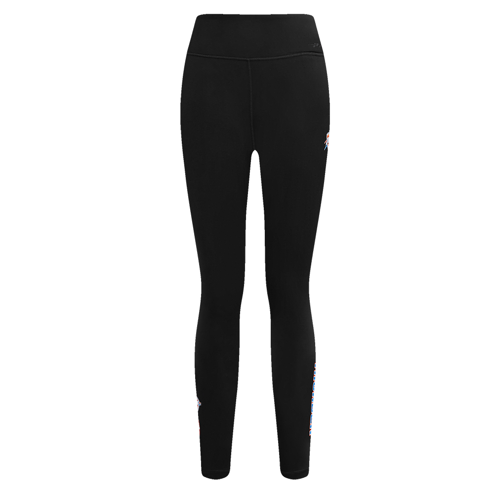 NBA OKLAHOMA CITY THUNDER CLASSIC Women HIGH WAIST JERSEY LEGGING (BLACK) product image 2, provided for visual reference and