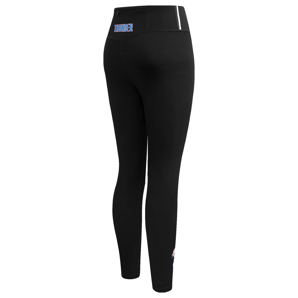 NBA OKLAHOMA CITY THUNDER CLASSIC Women HIGH WAIST JERSEY LEGGING (BLACK) product image 3, provided for visual reference and