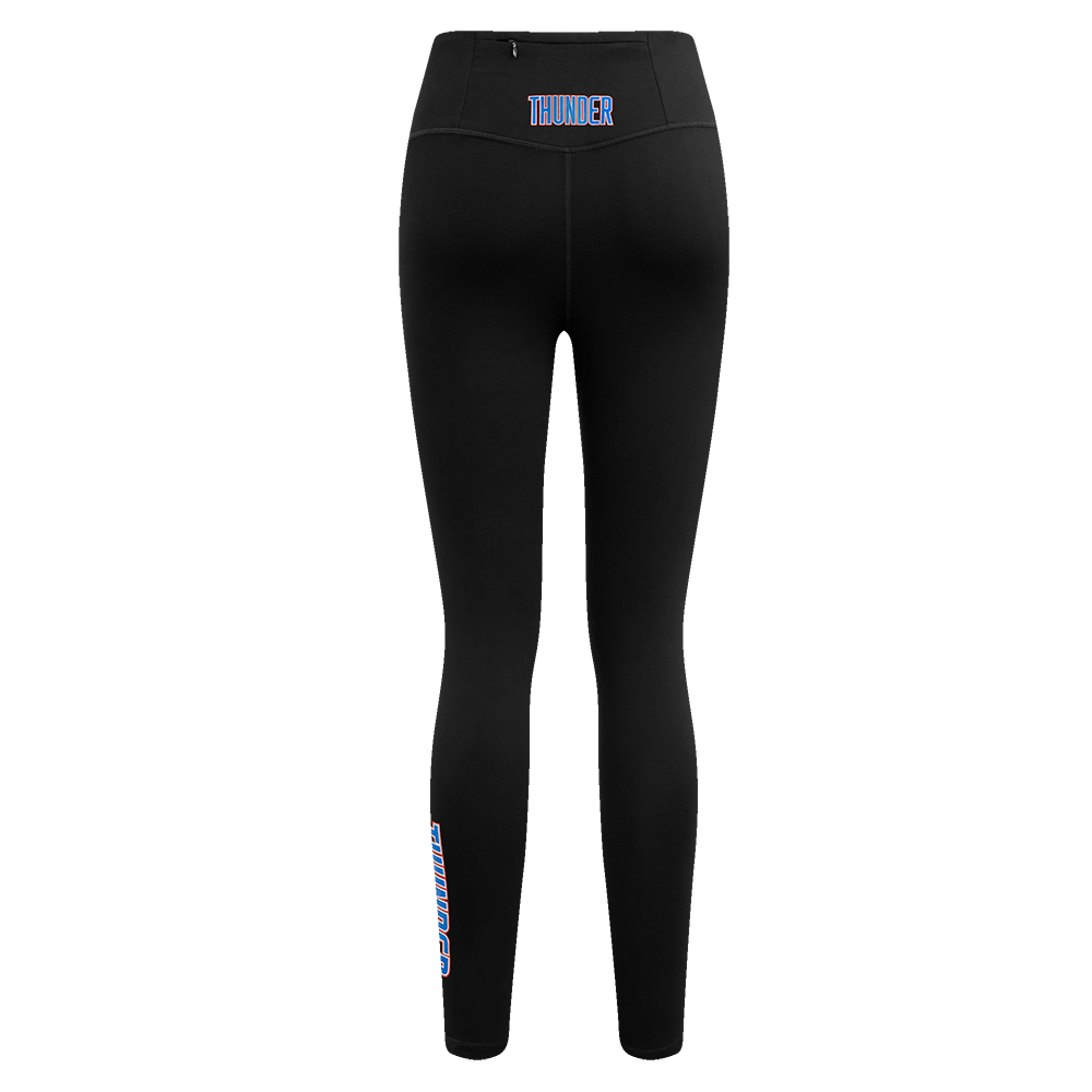NBA OKLAHOMA CITY THUNDER CLASSIC Women HIGH WAIST JERSEY LEGGING (BLACK) product image 4, provided for visual reference and