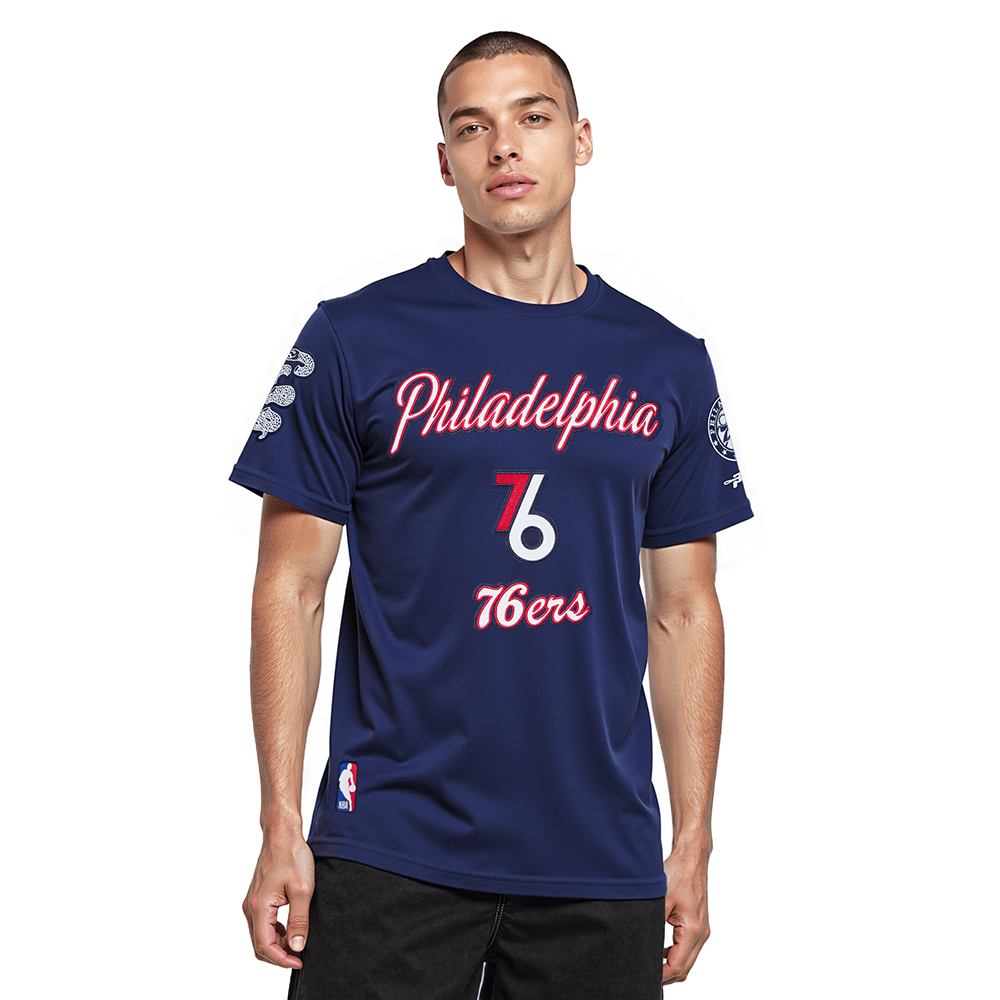 NBA PHILADELPHIA 76ERS CITY EDITION 25-26 Men SJ T-Shirt (MIDNIGHT NAVY) product image 1, provided for visual reference and