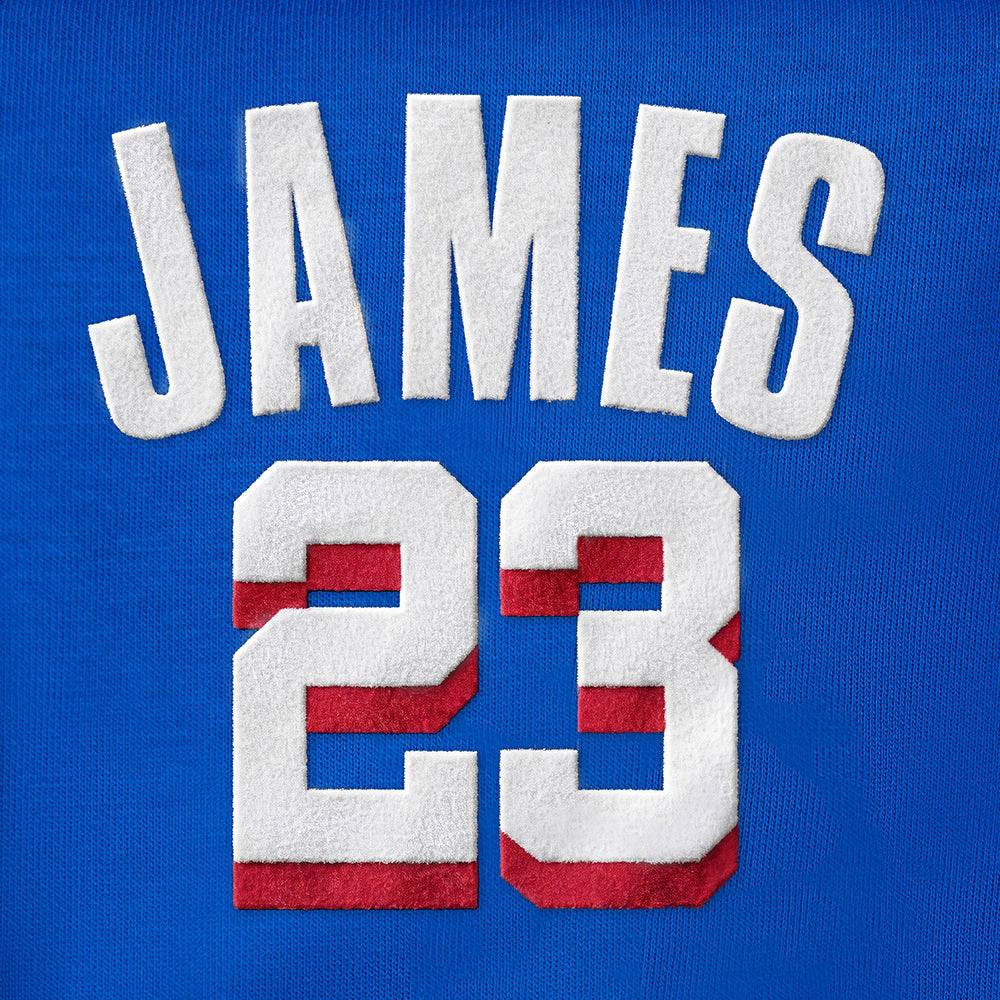 NBA PHILADELPHIA 76ERS LEBRON JAMES #23 Men PULL OVER HOODIE (ROYAL BLUE) product image 5, provided for visual reference and