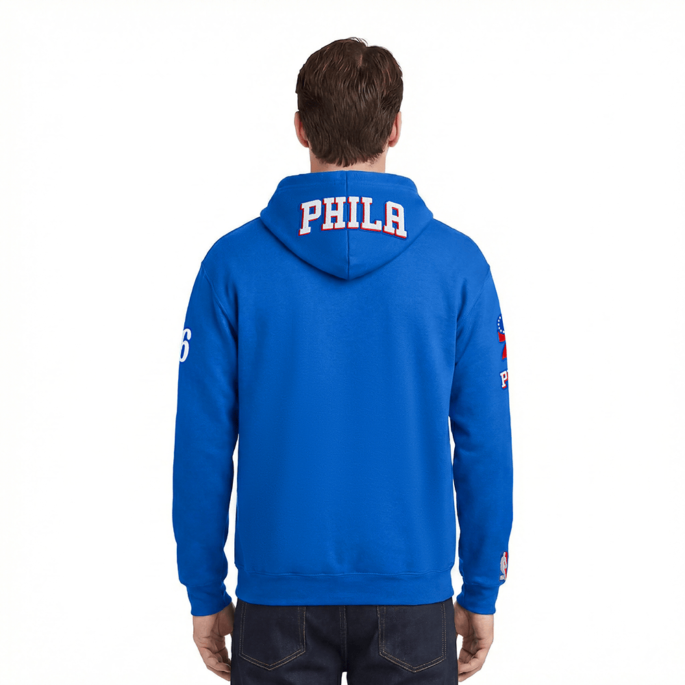NBA PHILADELPHIA 76ERS LEBRON JAMES #23 Men PULL OVER HOODIE (ROYAL BLUE) product image 2, provided for visual reference and