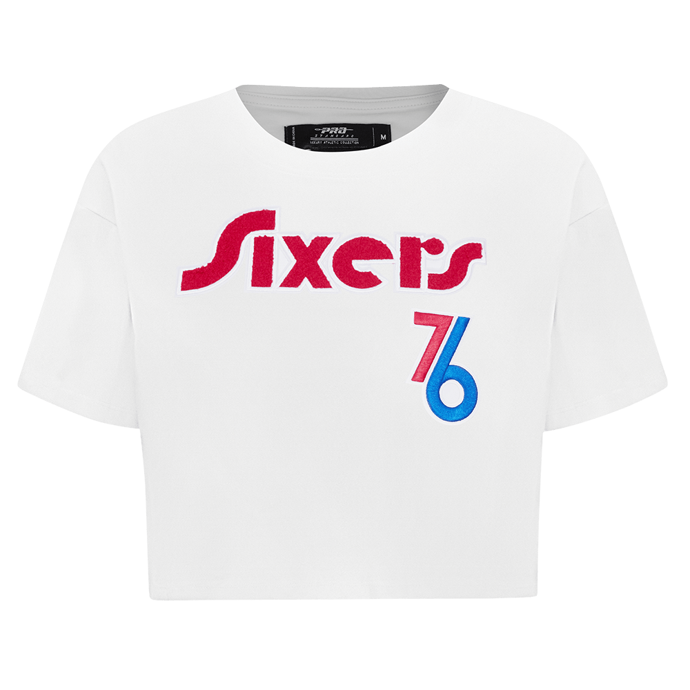 NBA PHILADELPHIA 76ERS CITY EDITION 24-25 Women SINGLE JERSEY BOXY T-Shirt (WHITE) product image 1, provided for visual