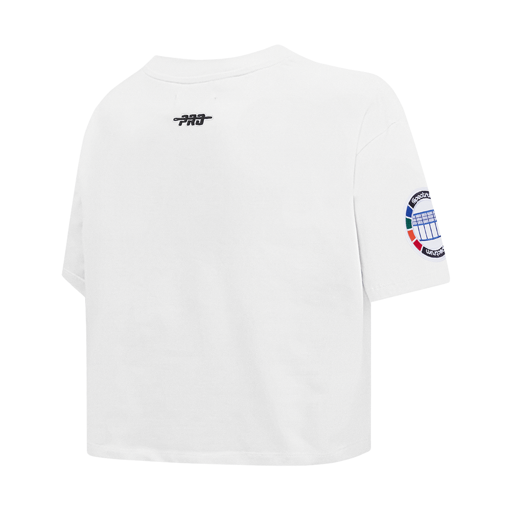 NBA PHILADELPHIA 76ERS CITY EDITION 24-25 Women SINGLE JERSEY BOXY T-Shirt (WHITE) product image 4, provided for visual