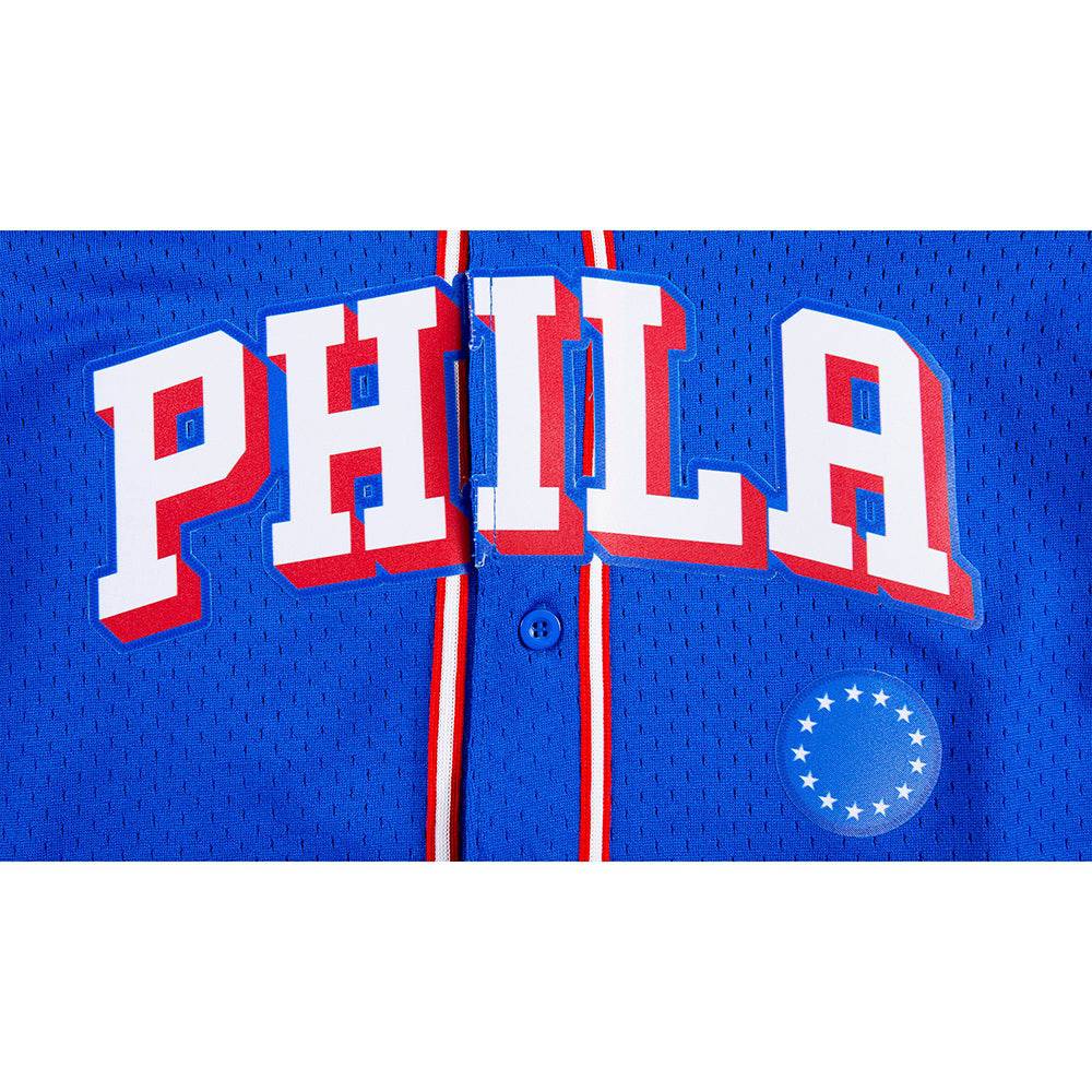 NBA Philadelphia 76Ers Classic Big Boy'S Mesh Button Down Shirt (Royal Blue/Red) product image 7, provided for visual