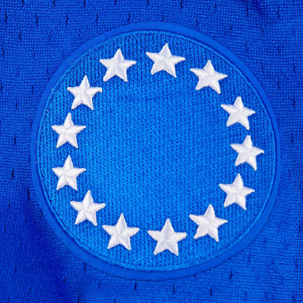 NBA Philadelphia 76Ers Classic Big Boy'S Mesh Button Down Shirt (Royal Blue/Red) product image 9, provided for visual