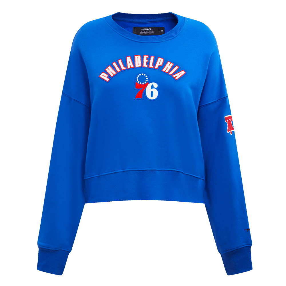 NBA PHILADELPHIA 76ERS CLASSIC Women FLEECE CREWNECK (ROYAL BLUE) product image 3, provided for visual reference and product