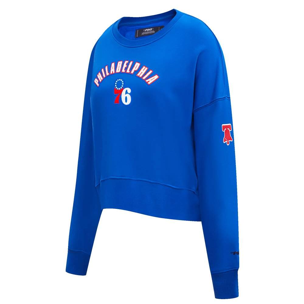NBA PHILADELPHIA 76ERS CLASSIC Women FLEECE CREWNECK (ROYAL BLUE) product image 4, provided for visual reference and product