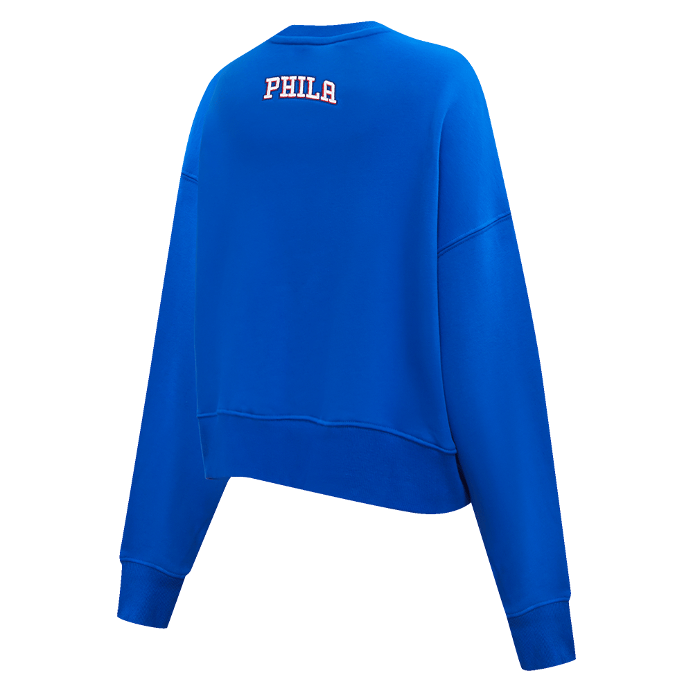 NBA PHILADELPHIA 76ERS CLASSIC Women FLEECE CREWNECK (ROYAL BLUE) product image 6, provided for visual reference and product