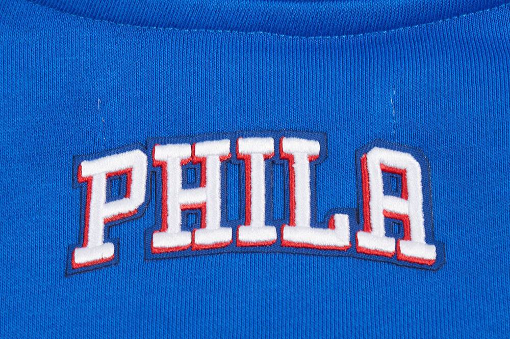 NBA PHILADELPHIA 76ERS CLASSIC Women FLEECE CREWNECK (ROYAL BLUE) product image 9, provided for visual reference and product