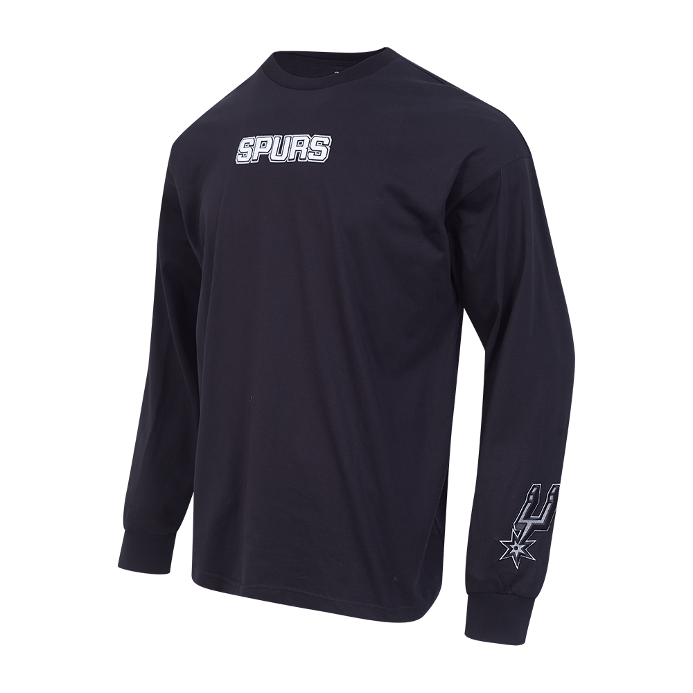 NBA SAN ANTONIO SPURS WINGSPAN Men DROP SHOULDER LS T-Shirt (BLACK) product image 5, provided for visual reference and