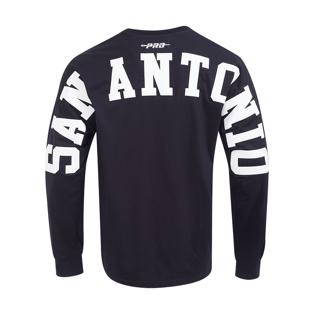 NBA SAN ANTONIO SPURS WINGSPAN Men DROP SHOULDER LS T-Shirt (BLACK) product image 4, provided for visual reference and
