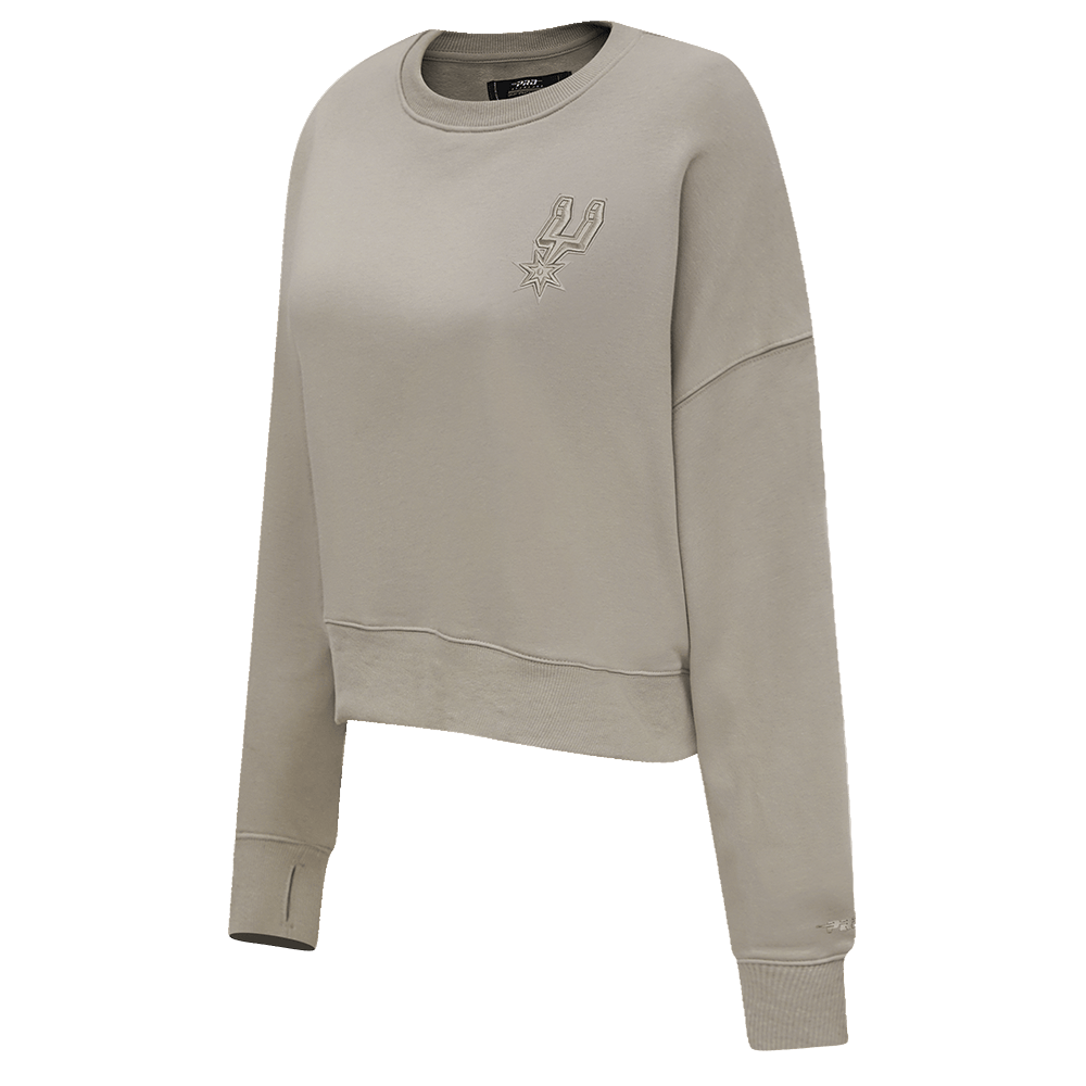NBA SAN ANTONIO SPURS NEUTRAL Women CREWNECK (TAUPE) product image 4, provided for visual reference and product detail review