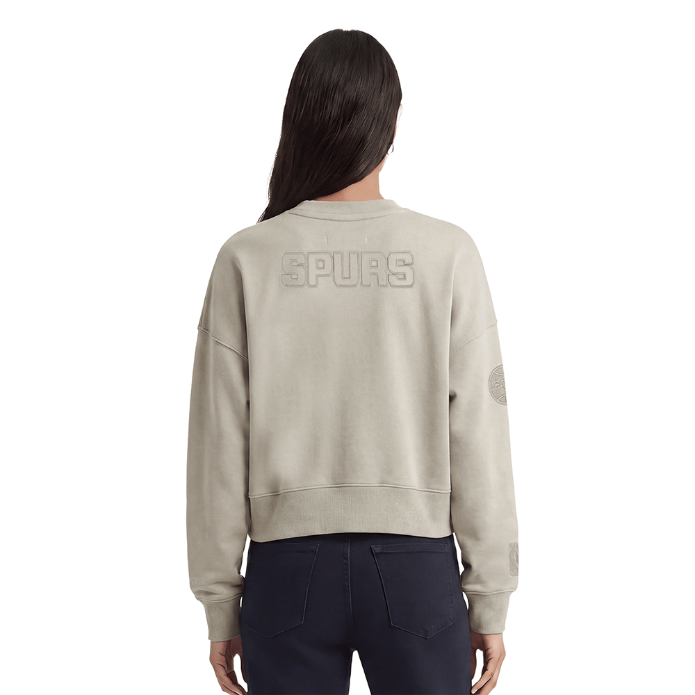 NBA SAN ANTONIO SPURS NEUTRAL Women CREWNECK (TAUPE) product image 2, provided for visual reference and product detail review