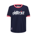 NBA WASHINGTON WIZARDS CLASSIC BIG BOY'S SHORT SLEEVE STRIPED RIB T-Shirt (MIDNIGHT NAVY/RED) product image 1, provided for