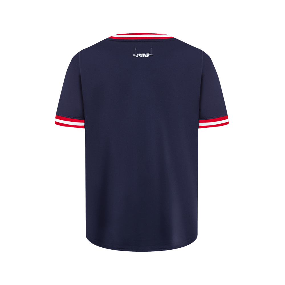 NBA WASHINGTON WIZARDS CLASSIC BIG BOY'S SHORT SLEEVE STRIPED RIB T-Shirt (MIDNIGHT NAVY/RED) product image 3, provided for