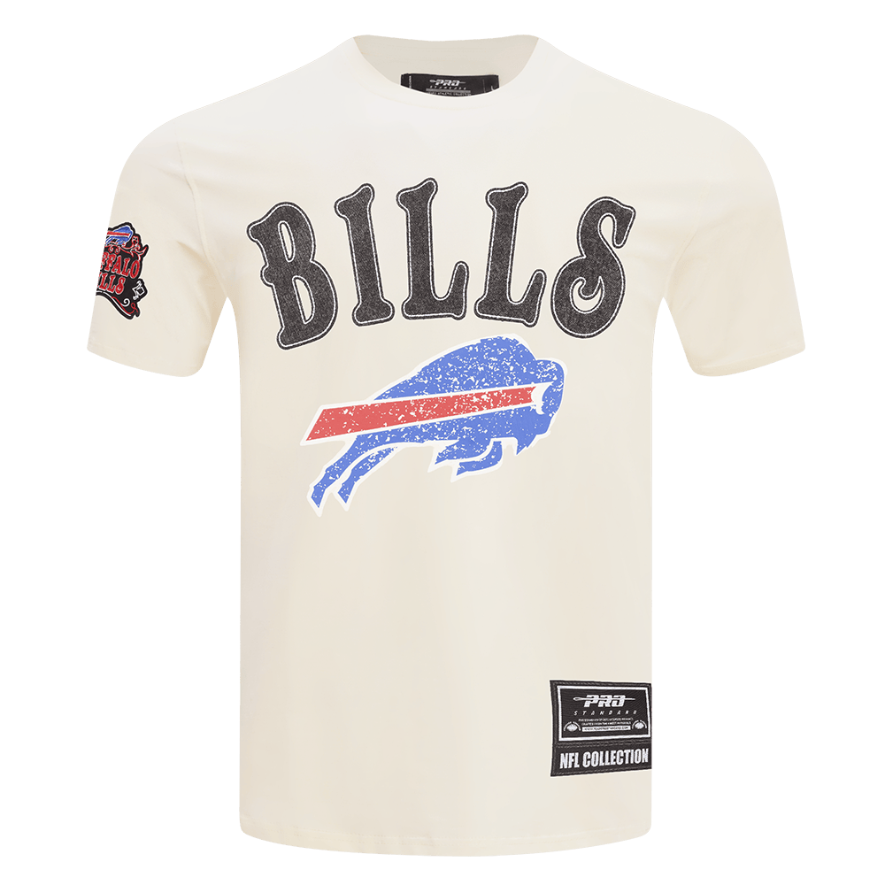 BUFFALO BILLS REBEL ATHLETICS STACKED LOGO Men SJ T-Shirt (EGGSHELL) product image 3, provided for visual reference and