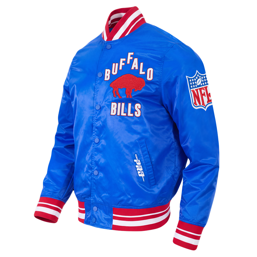 NFL BUFFALO BILLS ON TOP Men SATIN JACKET (ROYAL BLUE/RED) product image 3, provided for visual reference and product detail