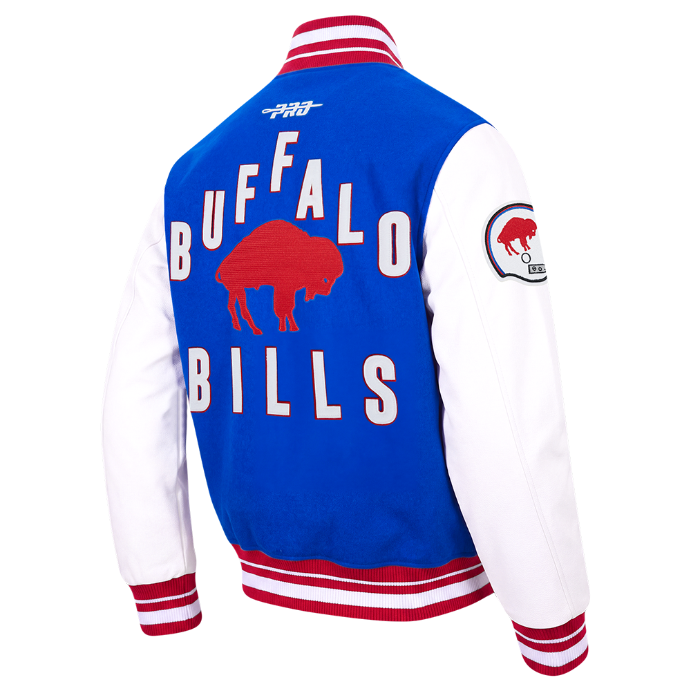 NFL BUFFALO BILLS ON TOP Men VARSITY JACKET (ROYAL BLUE/RED) product image 4, provided for visual reference and product