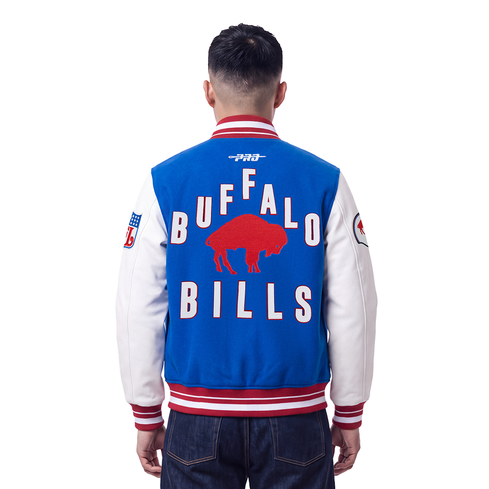 NFL BUFFALO BILLS ON TOP Men VARSITY JACKET (ROYAL BLUE/RED) product image 2, provided for visual reference and product