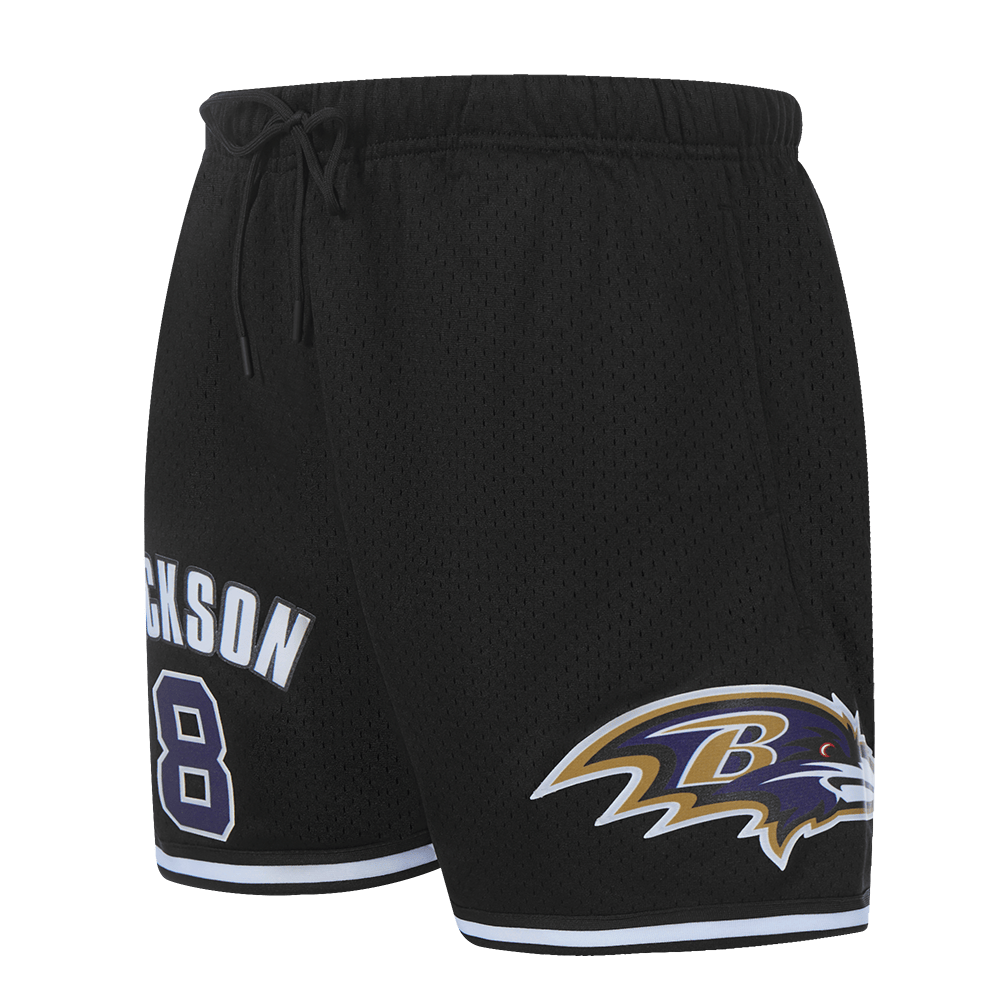 NFL BALTIMORE RAVENS LAMAR JACKSON #8 MESH Men SHORT (BLACK) product image 1, provided for visual reference and product