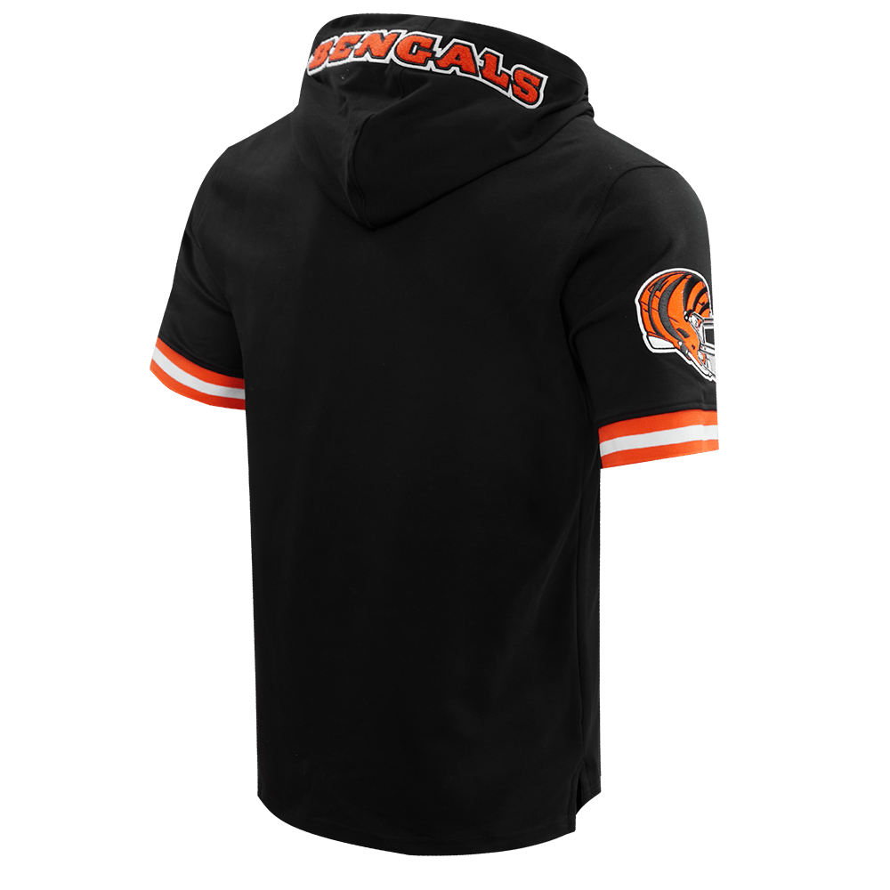 NFL CINCINNATI BENGALS JOE BURROW #9 Men SS PO HOODIE (BLACK/ORANGE) product image 3, provided for visual reference and