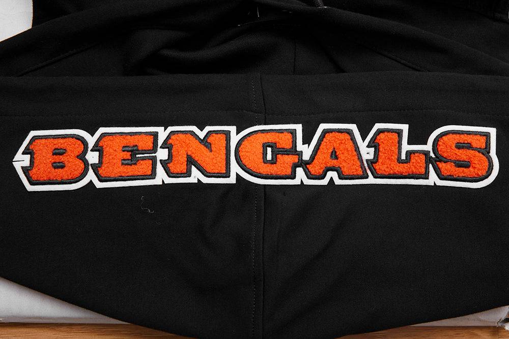 NFL CINCINNATI BENGALS JOE BURROW #9 Men SS PO HOODIE (BLACK/ORANGE) product image 4, provided for visual reference and