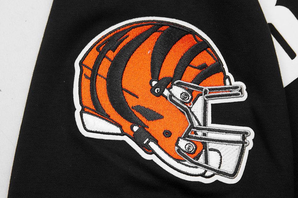 NFL CINCINNATI BENGALS JOE BURROW #9 Men SS PO HOODIE (BLACK/ORANGE) product image 7, provided for visual reference and