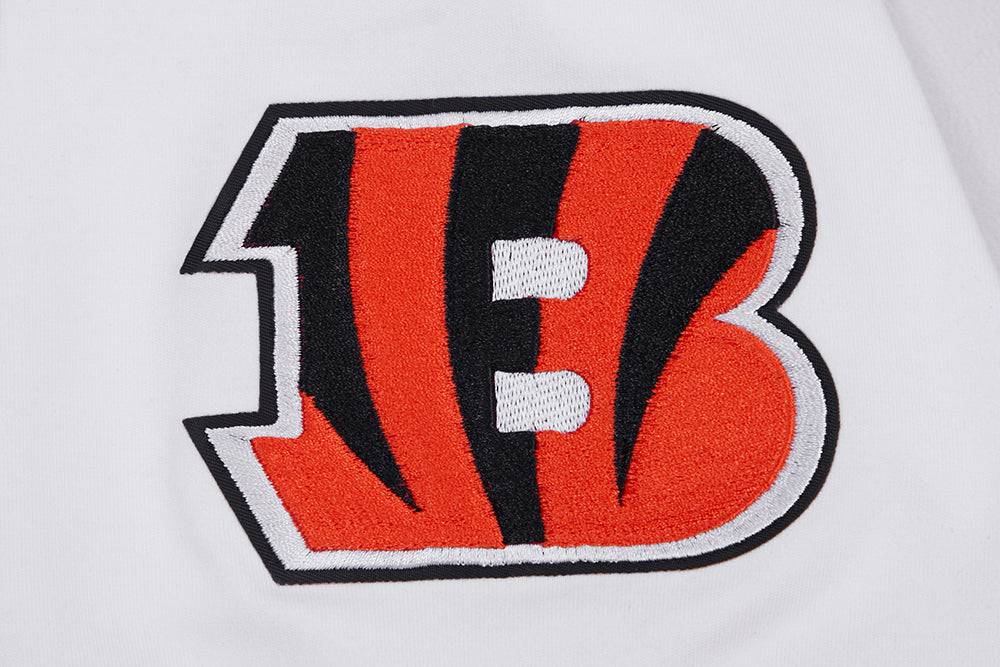 NFL CINCINNATI BENGALS JOE BURROW #9 Men SHORT SLEEVE PULLOVER HOODIE (WHITE/BLACK) product image 7, provided for visual