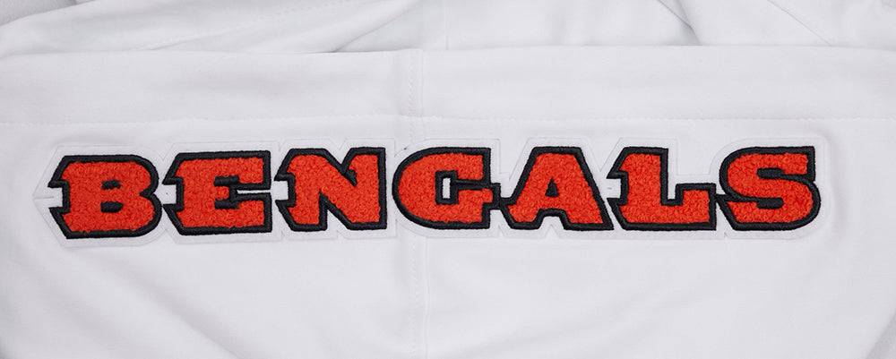 NFL CINCINNATI BENGALS JOE BURROW #9 Men SHORT SLEEVE PULLOVER HOODIE (WHITE/BLACK) product image 8, provided for visual