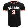 NFL CINCINNATI BENGALS JOE BURROW #9 Men T-Shirt (BLACK/ORANGE) product image 1, provided for visual reference and product